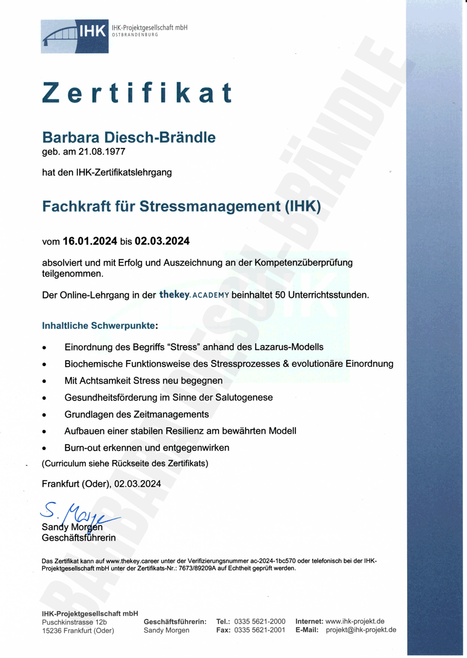 zertifikat fachkraft stressmanagement